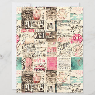 Abstract Collage with Messages scrapbook Paper