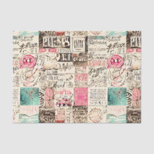 Abstract Collage with Messages Tissue Paper