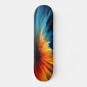 Abstract Color Burst Skateboard