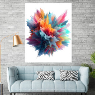 Abstract Color Explosion Contemporary Art Poster