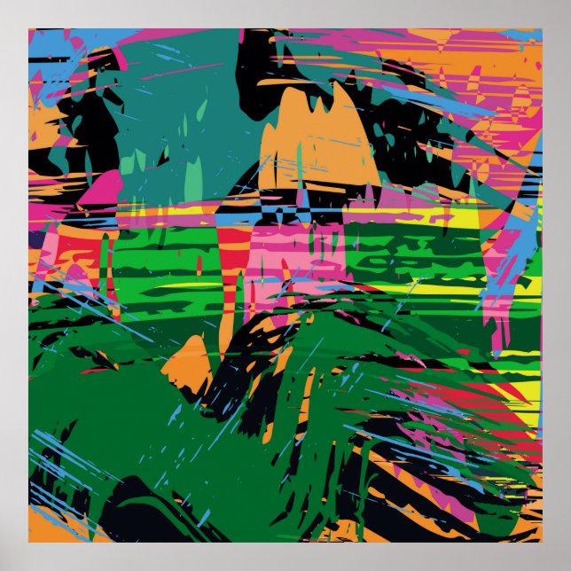 Abstract color pattern in graffiti style quality v poster (Front)