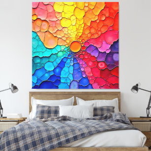 Abstract Color Wheel Swirl Art Canvas Print