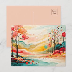 Abstract Colorful Autumn Postcard