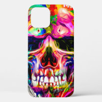 abstract colorful background with colorful skullar