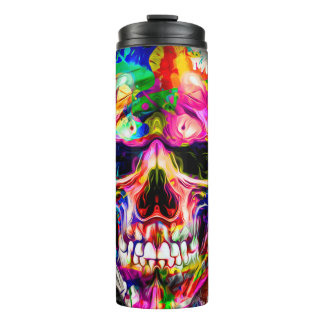 abstract colorful background with colorful skullar thermal tumbler