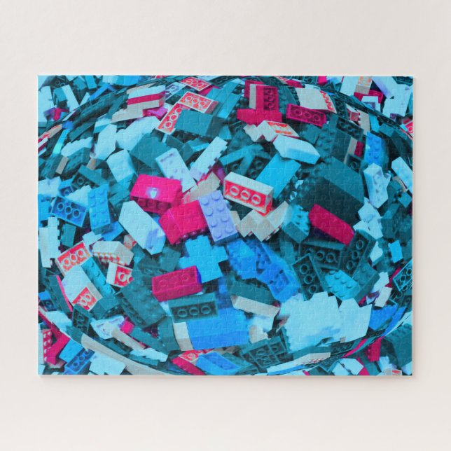 Abstract Colorful Building Block Pieces Jigsaw Puzzle (Horizontal)