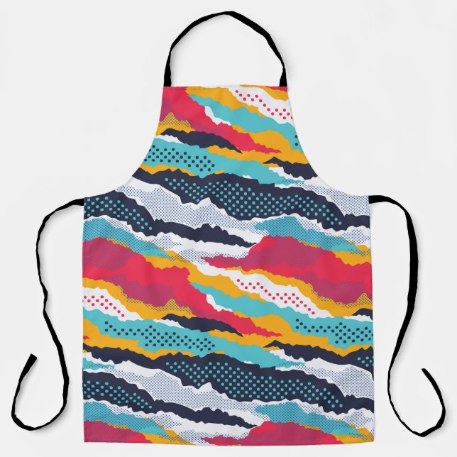 Abstract colorful camouflage wallpaper with polka  apron (Front)