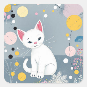 Abstract Colorful Cat Stickers