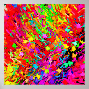 Abstract Colorful Chaos Pattern Poster