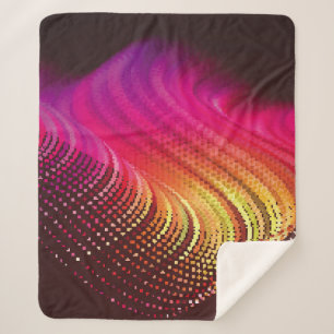 Abstract colorful digital landscape with flowing p sherpa blanket