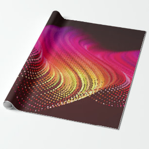Abstract colorful digital landscape with flowing p wrapping paper