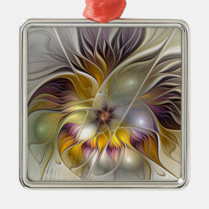 Abstract Colorful Fantasy Flower Fractal Art Metal Tree Decoration