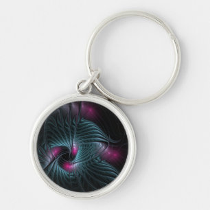 Abstract Colorful Fantasy Fractal  Key Ring