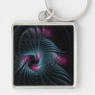 Abstract Colorful Fantasy Fractal  Key Ring
