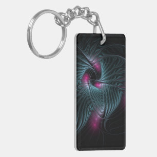 Abstract Colorful Fantasy Fractal Key Ring