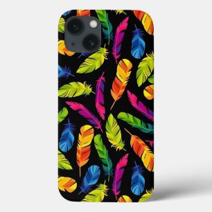 Abstract colorful feather explosion iPhone 13 case
