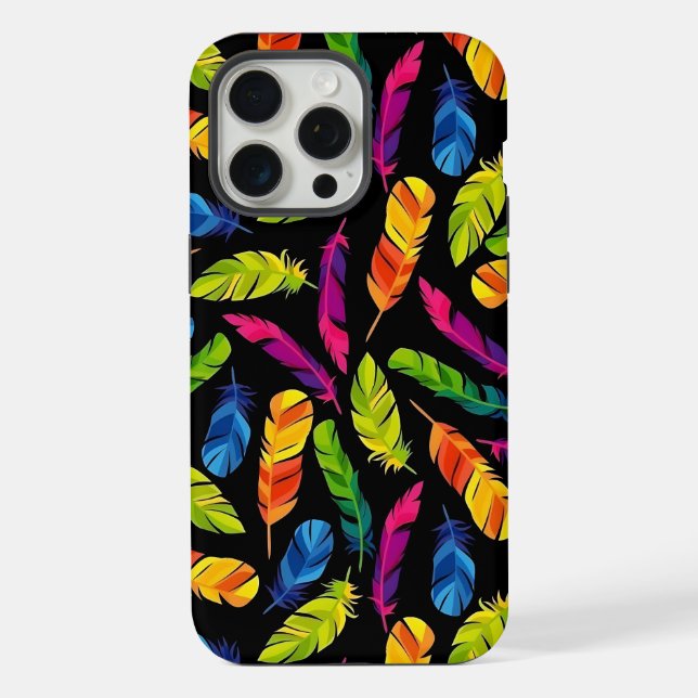 Abstract colorful feather explosion iPhone case (Back)