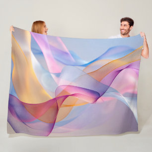 Abstract Colorful Flowing Ribbons Fleece Blanket
