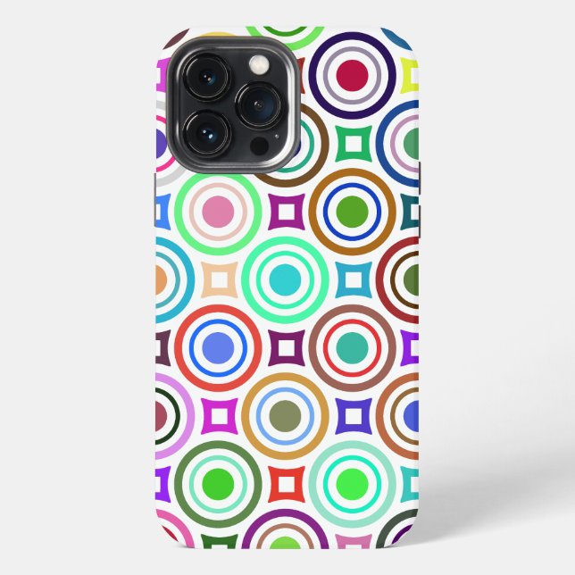 Abstract Colorful Geometric Circles iPhone Case (Back)