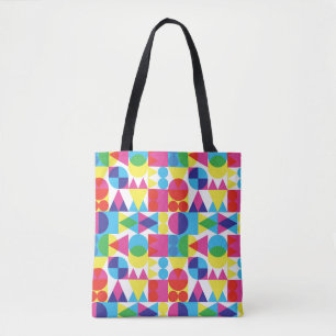 Abstract colorful geometric pattern design. tote bag