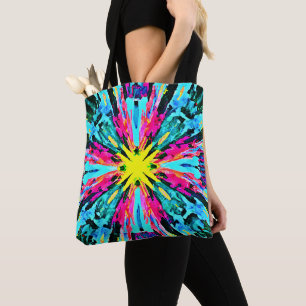 Abstract Colorful Glow Pattern Tote Bag