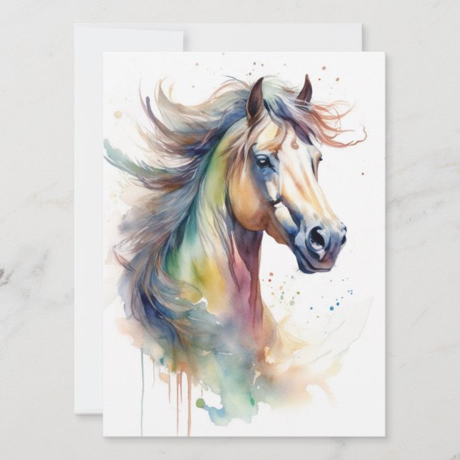 Abstract Colorful Horse  Card (Front)
