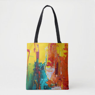 Abstract colorful image on tote bag