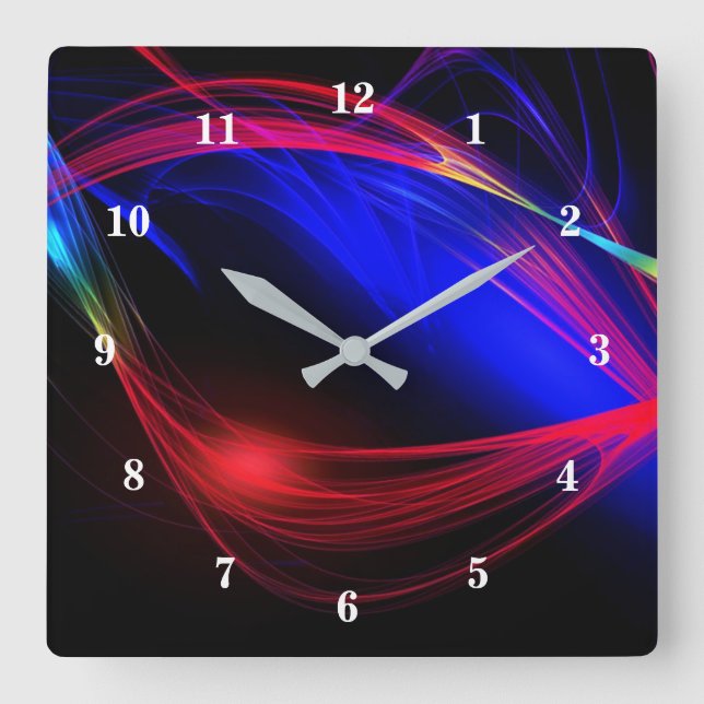 Abstract Colorful Lights - Beauty Square Wall Clock (Front)