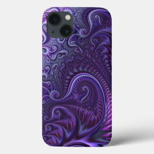 Abstract Colorful Lilac & Violet Spiral Pattern iPhone 13 Case