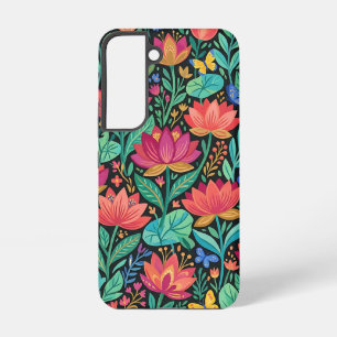 Abstract Colorful Lotus Butterflies Samsung Cases