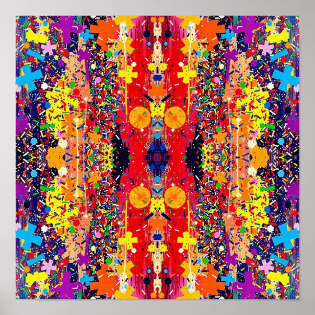 Abstract Colorful Modern Graffiti Street Art  Poster (Front)