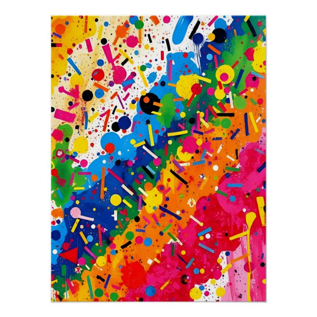 Abstract Colorful Modern Graffiti Street Art  Poster (Front)