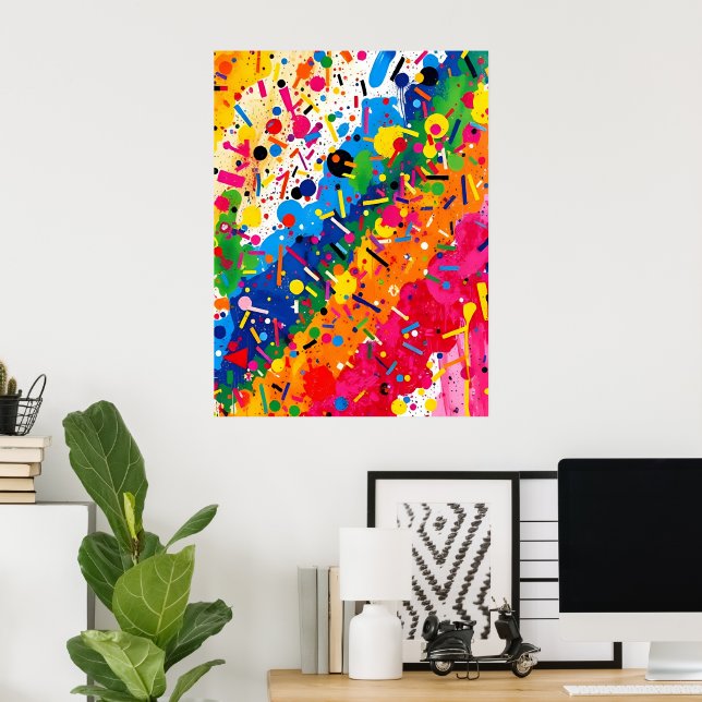 Abstract Colorful Modern Graffiti Street Art  Poster (Home Office)