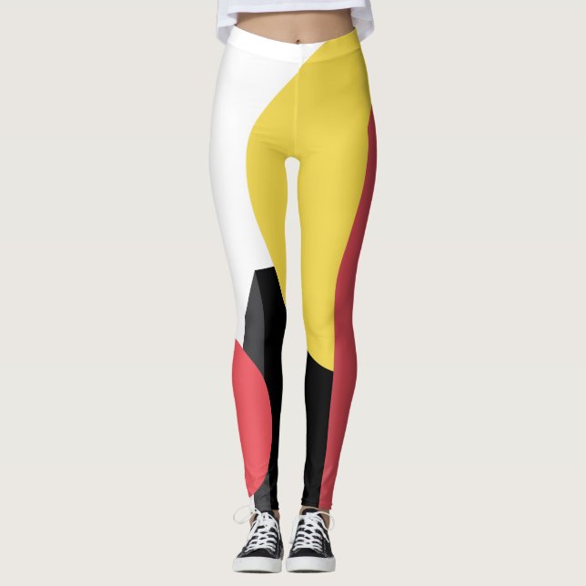 Abstract, colorful, modern, simple, vibrant design leggings (Front)
