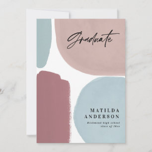 Abstract colorful multi photo graduation party announcement