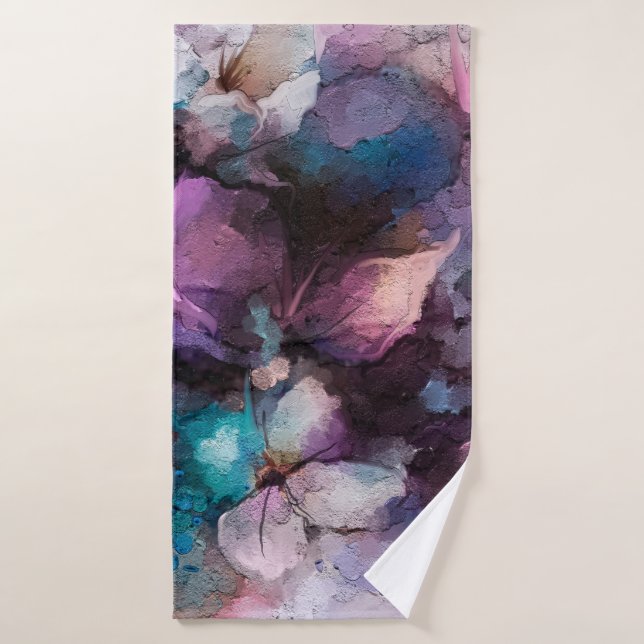 Abstract colorful oil, acrylic painting of spring  bath towel (Bath Towel)
