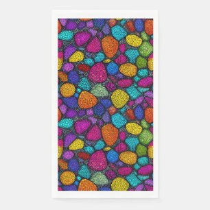 Abstract colorful rocks napkin