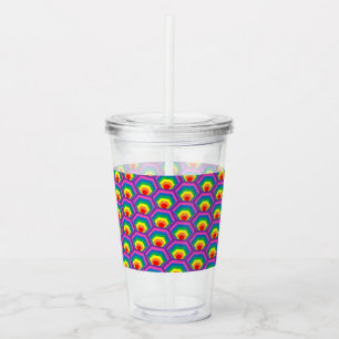 Abstract colorful shapes acrylic tumbler