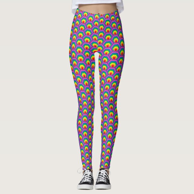 Abstract colorful shapes leggings (Front)