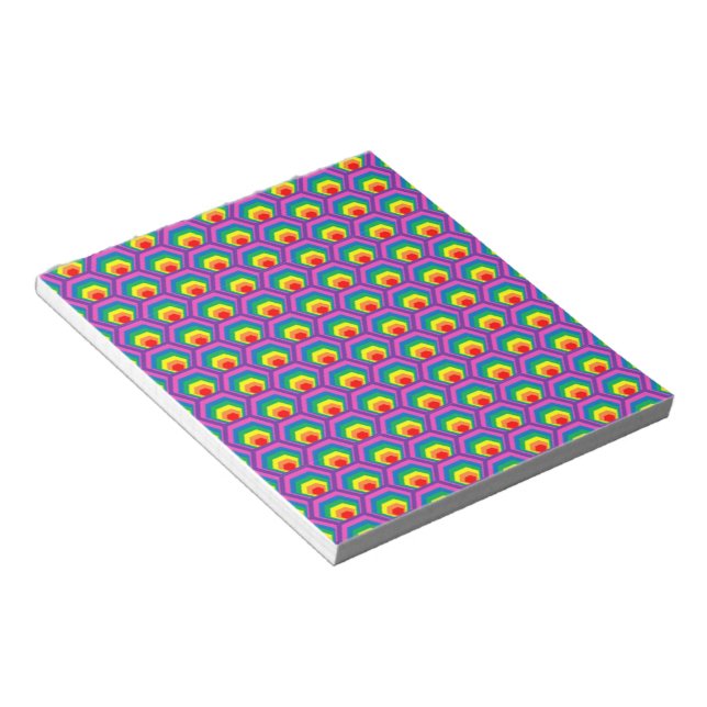Abstract colorful shapes notepad (Angled)