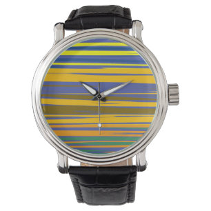Abstract Colorful Stripes Pattern Watch