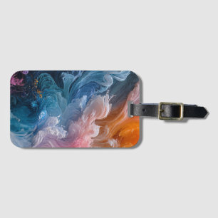 Abstract colorful swirls luggage tag
