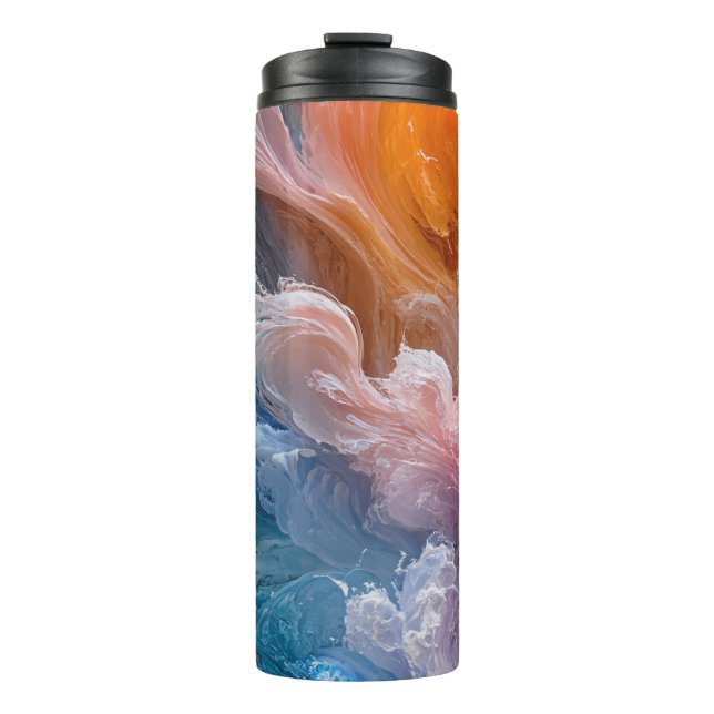Abstract colorful swirls thermal tumbler (Front)