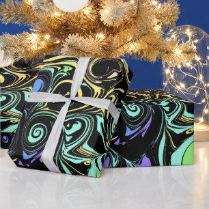Abstract colorful swirls wrapping paper