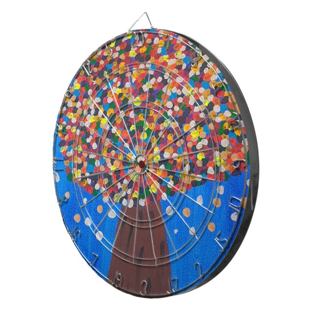 Abstract Colorful Tree  Dartboard (Front Right)