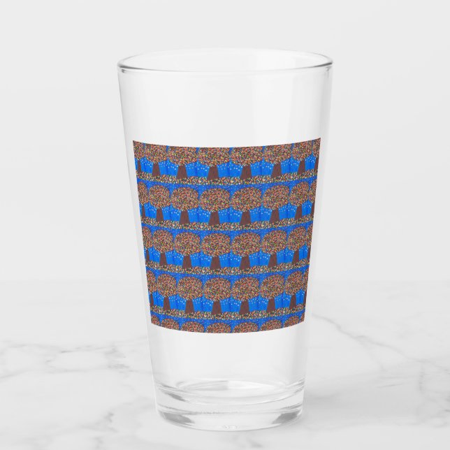 Abstract Colorful Tree  Glass (Front)
