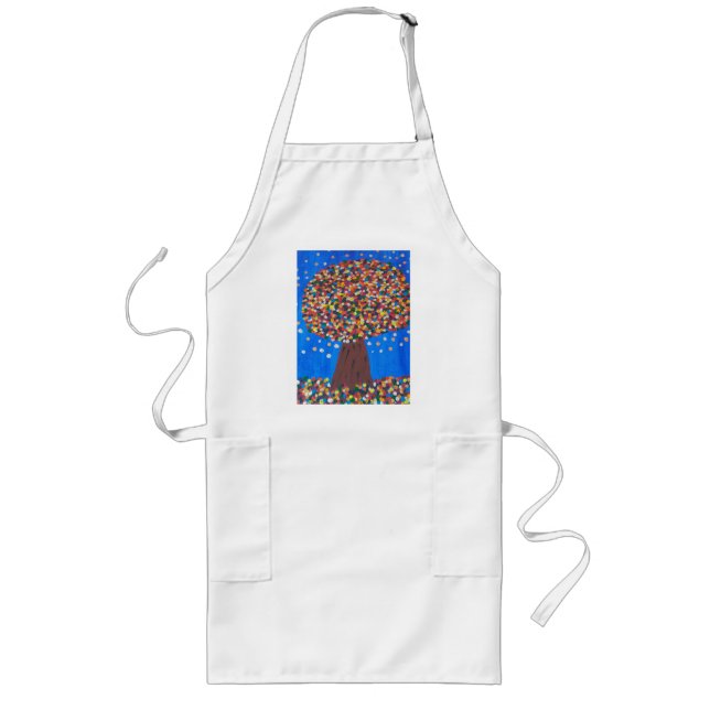 Abstract Colorful Tree  Long Apron (Front)