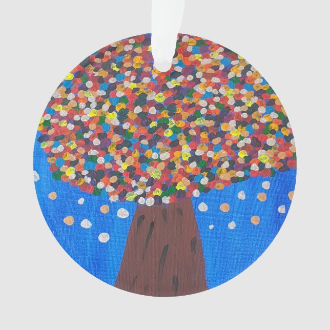 Abstract Colorful Tree  Ornament (Front)