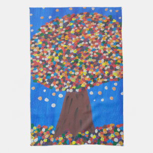 Abstract Colorful Tree Tea Towel
