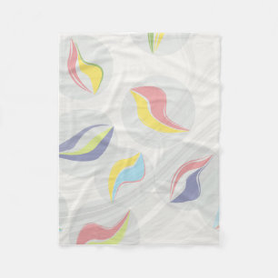 Abstract Colorful Wavy Shapes Pattern Modern Pas Fleece Blanket